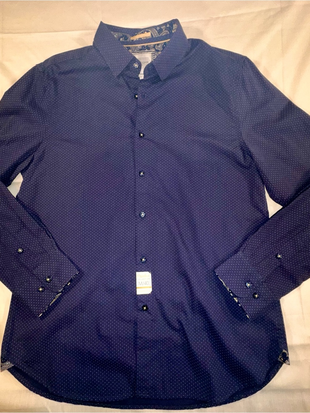Denim & Flower Men's Navy Microdot Dress Shirt